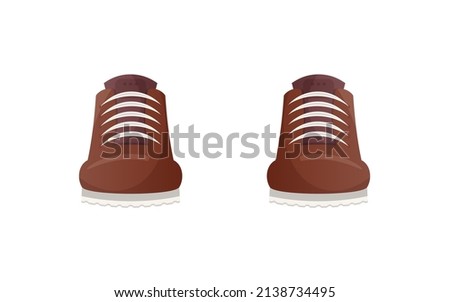 Brown shoes isolated on white background. Cartoon style. Vector.