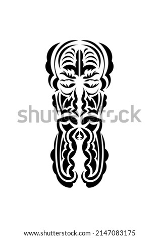 Mask in traditional tribal style. Ready tattoo template. Flat style. Vector illustration.
