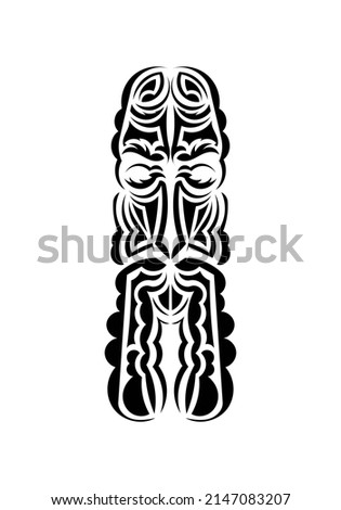Mask in traditional tribal style. Tattoo patterns. Flat style. Vector illustration.