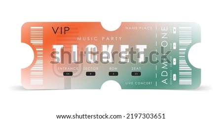VIP Modern ticket card template. Vector illustration.