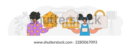 Guy and girl teaming up in the IoT industry, depicted in a modern vector style.