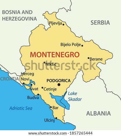 Montenegro - vector map of country