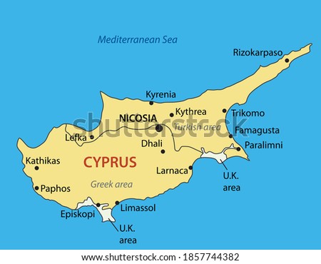 Republic of Cyprus - vector map