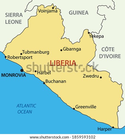 Republic of Liberia - vector map