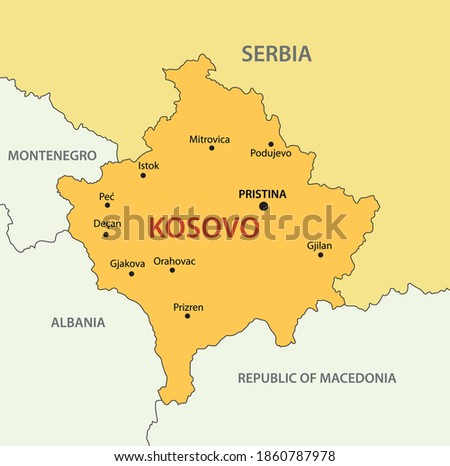 Republic of Kosovo - vector map