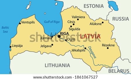 Republic of Latvia - vector map