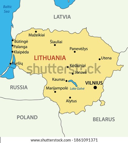 Republic of Lithuania - vector map