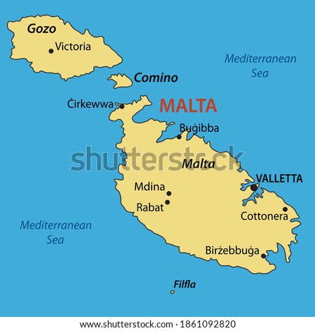 Republic of Malta - vector map