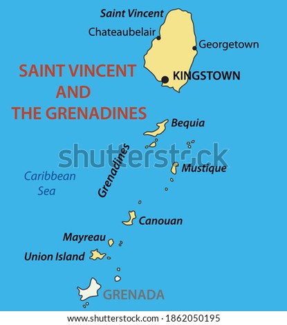 Saint Vincent and the Grenadines - vector map