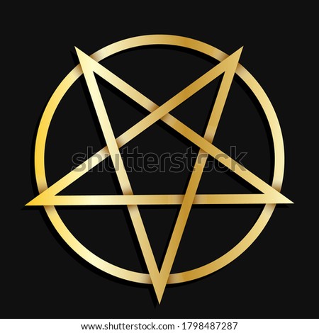 Pentagram gold in the dark background.