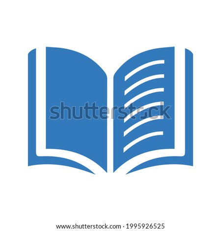 Book Icon (exercise book, ledger, day book ) Blue Vector illustration