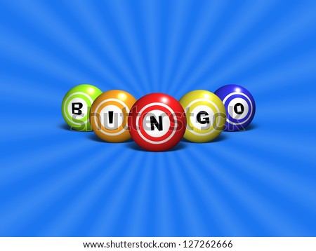 Illustration Of Bingo Balls Spelling Out The Word Bingo Over A Blue ...