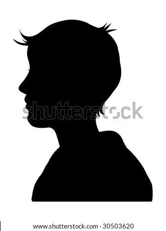 Silhouette Of A Male Or Female Head On A White Background Stock Photo ...