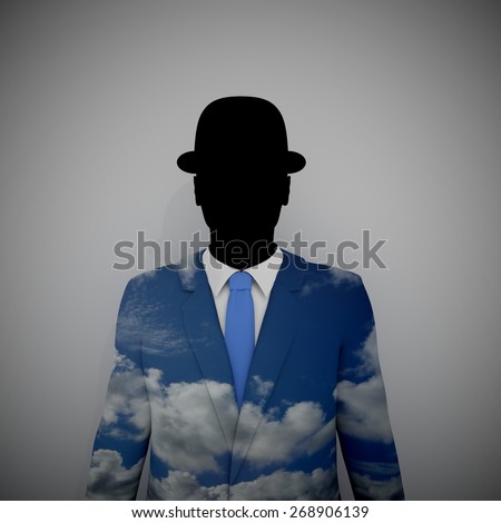 Illustration of a Businessman with a sky textured suit