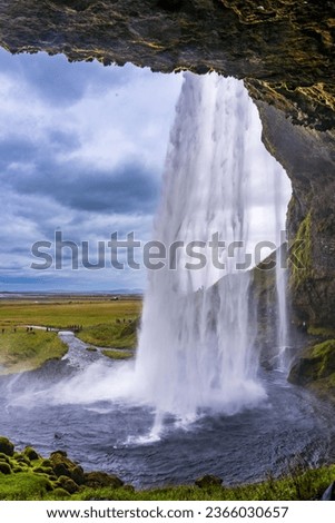 Similar – Image, Stock Photo Amazing waterfall in mountainous terrain in winter