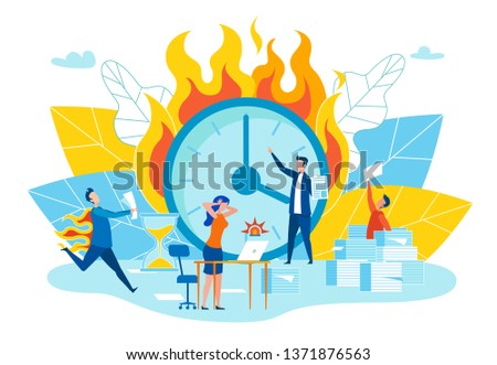 Flat Disruption Deadlines Vector Illustration. Project is Divided into Subtasks, Implementation which each Stage Controlled by Manager. Successful Planning Tool that Fosters Self-discipline.