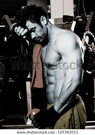 Handsome gym man