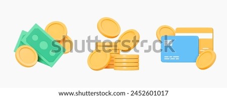 Similar – Image, Stock Photo Stacked cent coins on a wooden table