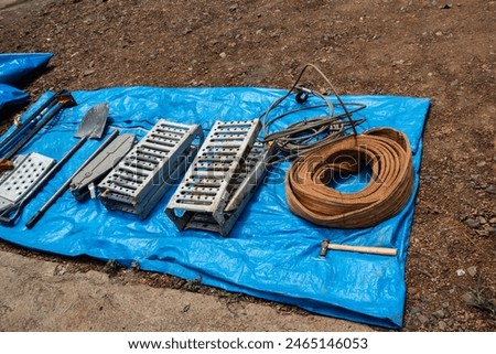 Similar – Image, Stock Photo Car with sand plates in desert sand