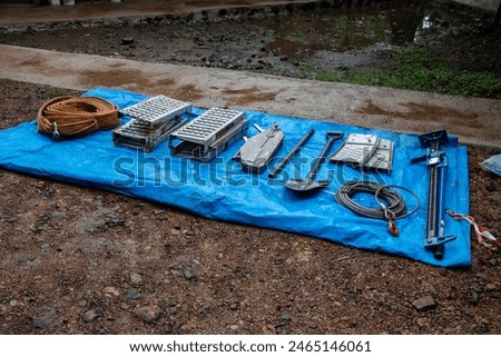 Similar – Image, Stock Photo Car with sand plates in desert sand