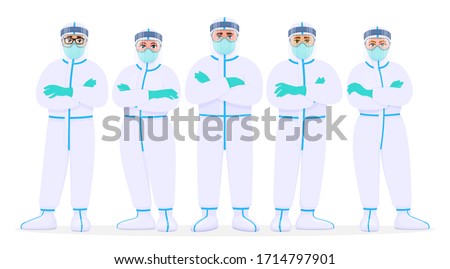 Similar – Image, Stock Photo Female doctor in coveralls holding COVID-19 PCR nasal swabbing kit