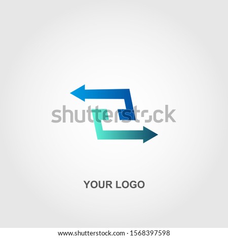 opposite arrow logo template design 