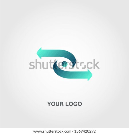 opposite arrow logo template design 