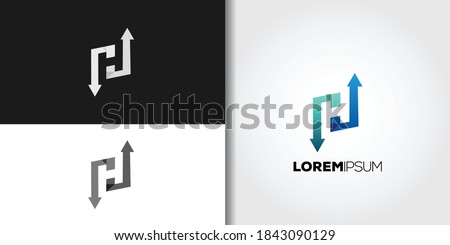 transaction letter h logo set idea template vector