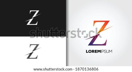 slice letter z logo set idea template vector