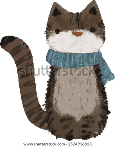 vector, scribbles, hand drawn, child drew cat