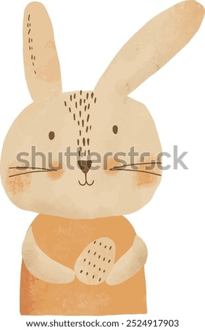 vector, scribbles, hand drawn, child drew bunny, easter