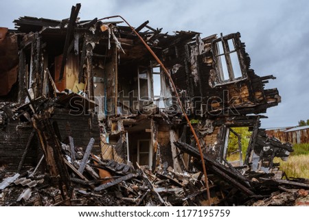 Similar – Image, Stock Photo Burned down remains of the New Year’s Eve fireworks on New Year’s morning