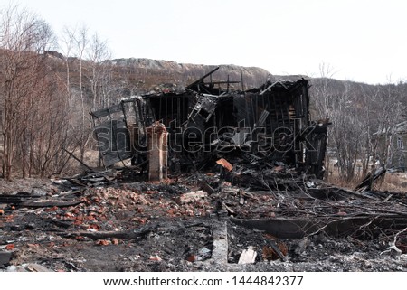 Similar – Image, Stock Photo Burned down remains of the New Year’s Eve fireworks on New Year’s morning