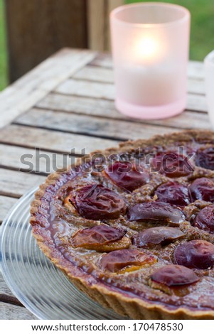 Plum tart - vegan plum frangipane