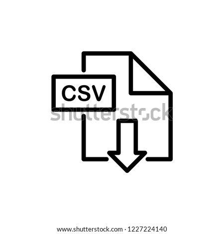 Download icon vector illustration on white background.
Download signage CSV icon.