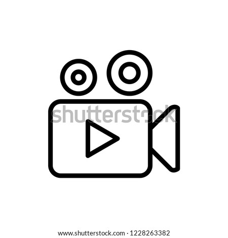 Video camera icon or logo isolated sign symbol vector illustration - high quality black style vector icons.