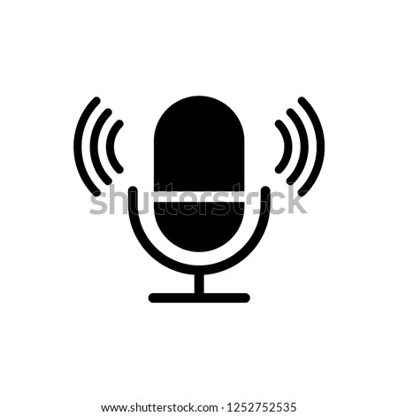 Microphone icon isolated vector illustration.