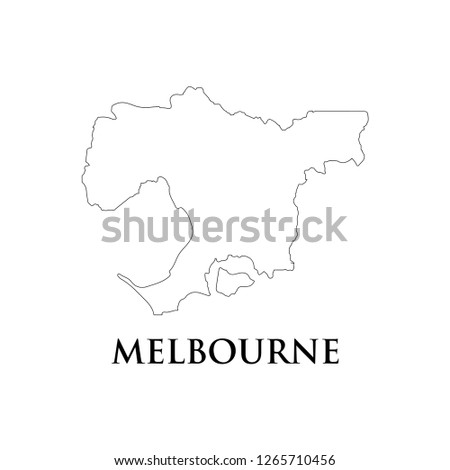 Melbourne map vector icon illustration.