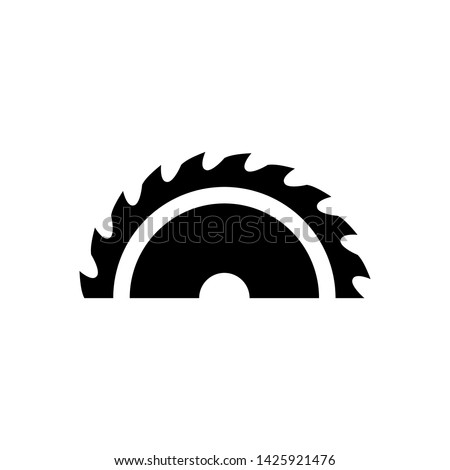 Saw circle icon, industrial saw vector flat illustration isolated sign symbol.