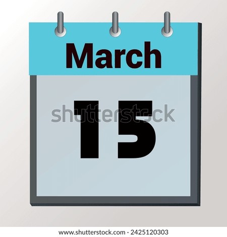 day on the calendar, vector image format, March 15