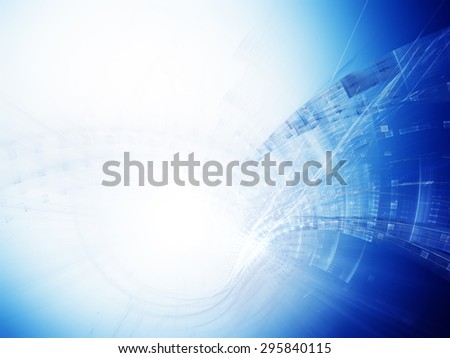Abstract blue and white background design. Detailed computer graphics.