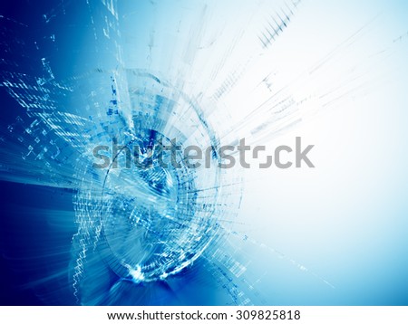Abstract blue background. Detailed computer graphics