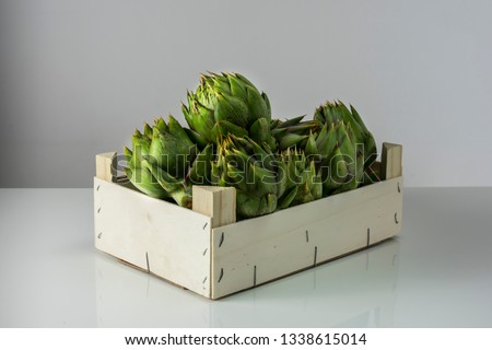 Similar – Image, Stock Photo Boxes with artichokes on farm