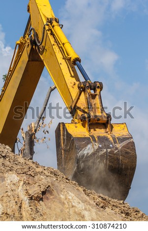 Heavy excavator construction truck