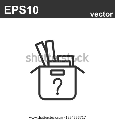 Lost items line vector icon. unidentified items outline isolated icon.
