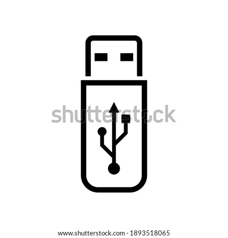 USB icon vector. Flash Drive icon symbol isolated on white background.