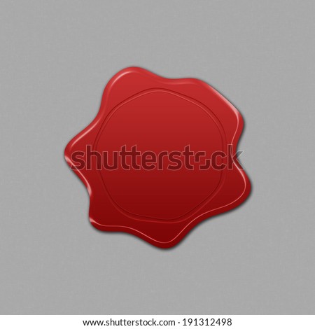 Red wax seal or stamp isolated