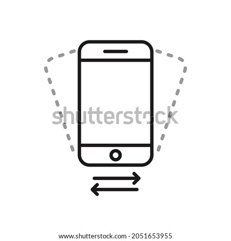 phone shake icon on white background. Vector line icon