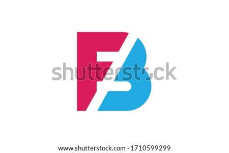BF or FB and B, F Uppercase Letter Initial Logo Design, Vector Template Stock fotó © 