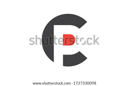 CP or PC Letter Initial Logo Design, Vector Template